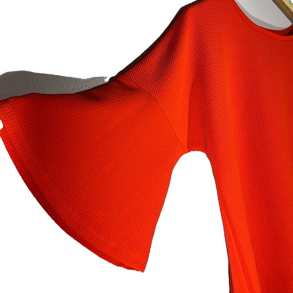 Jones New York Red/Orange Boho Blouse with Raglan Bell Sleeves Size M - Picture 3 of 4